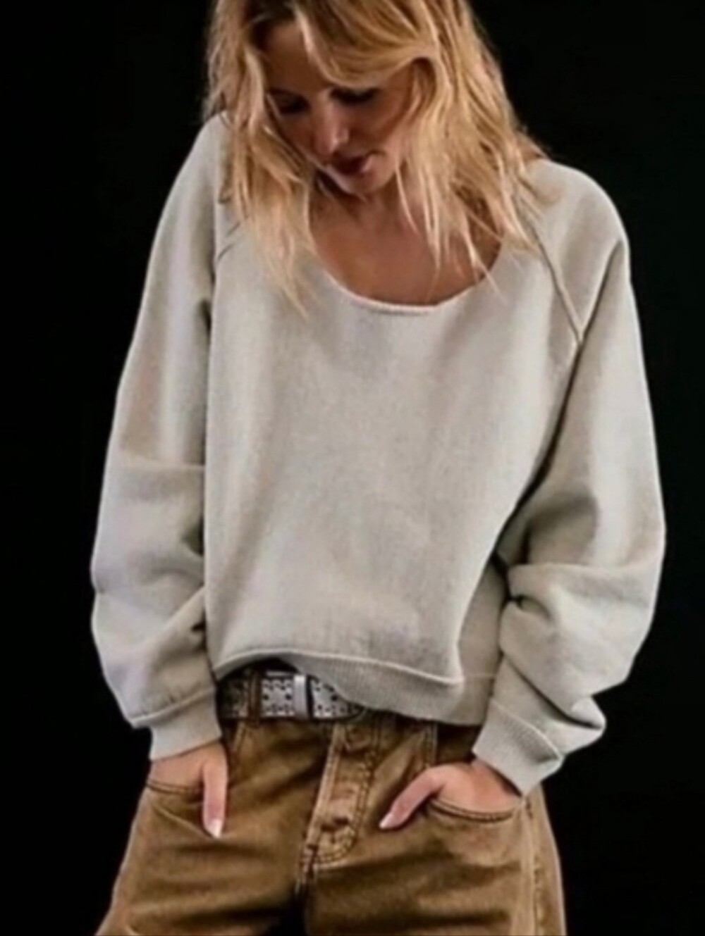 Free People Midnight Pullover Sweater Oversized Heather Combo X-Small NWT$